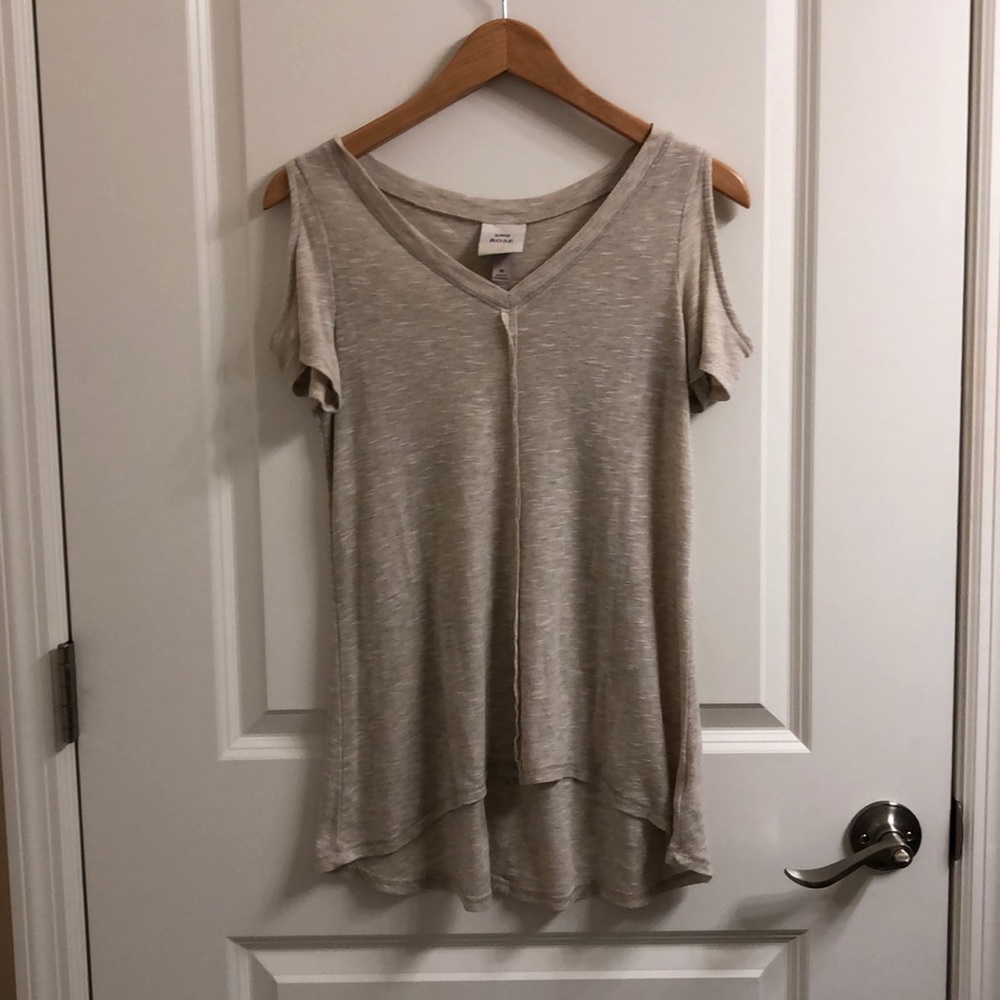 Knox Rose Cold Shoulder Cream Top